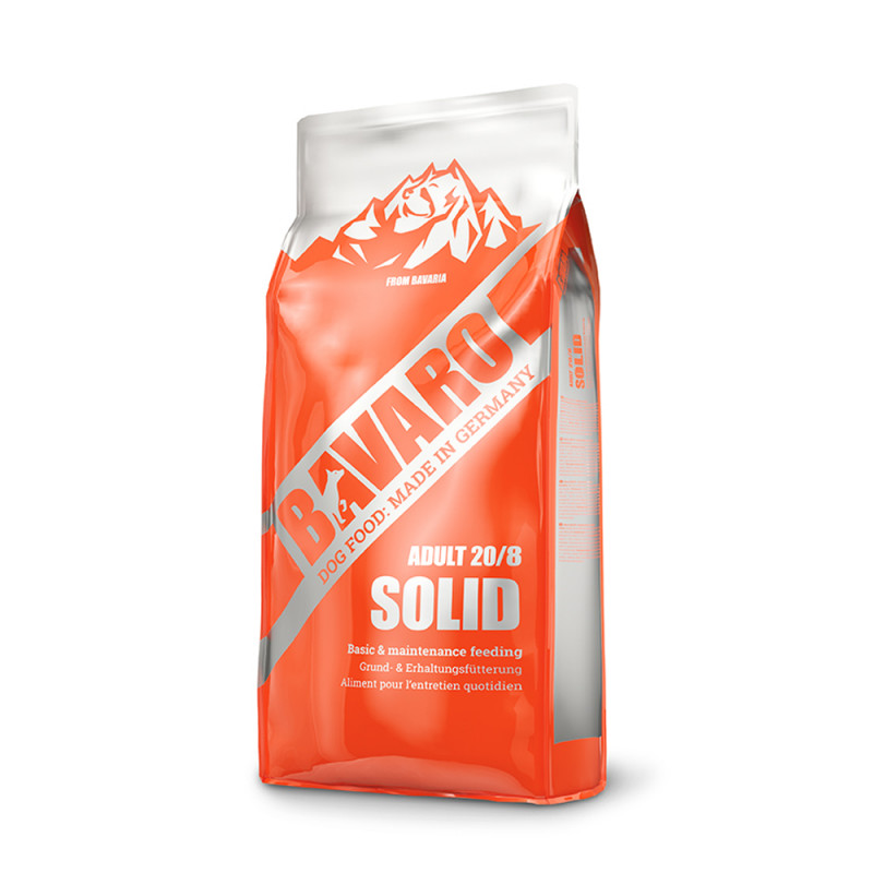 Повноцінний корм для молодих та дорослих собак преміум класу BAVARO Solid 20/8 Баваро Солід 20/8